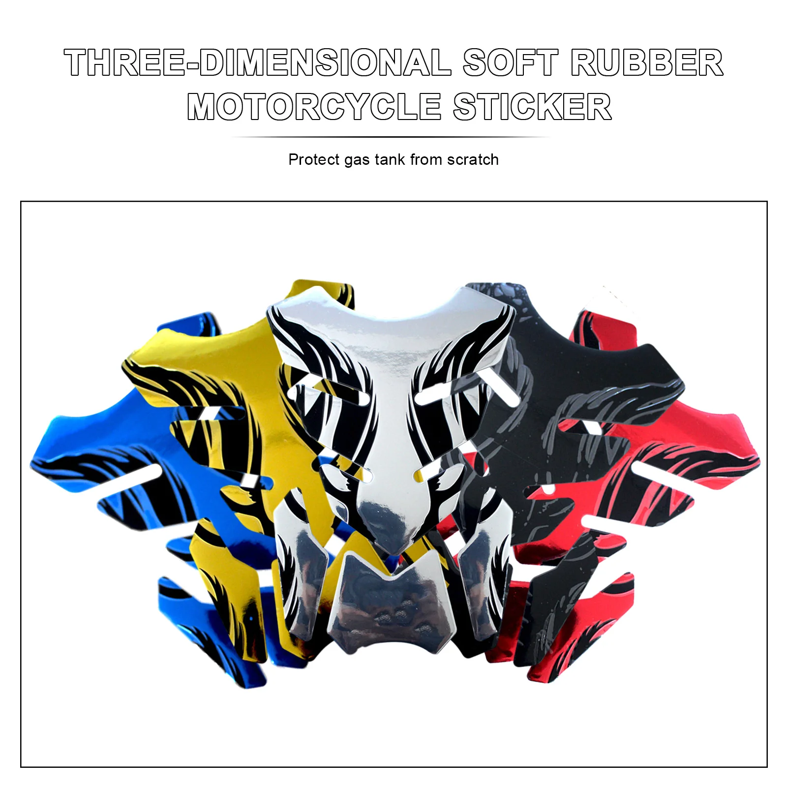 For Honda Yamaha Tankpad Sticker Fishbone 3D Tank pad Stickers Oil Gas Protector Cover Decoration Flame Motorcycle Accessories