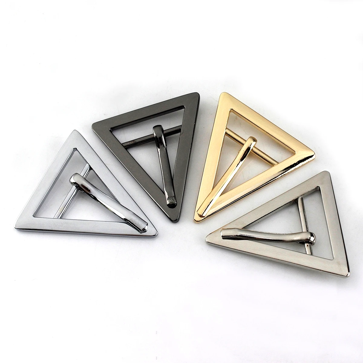 1pcs Metal Triangle Belt Buckle New Style Fashion Single Pin Buckle for DIY Leather Craft Bag Strap Belt Garment Webbing 4 Color