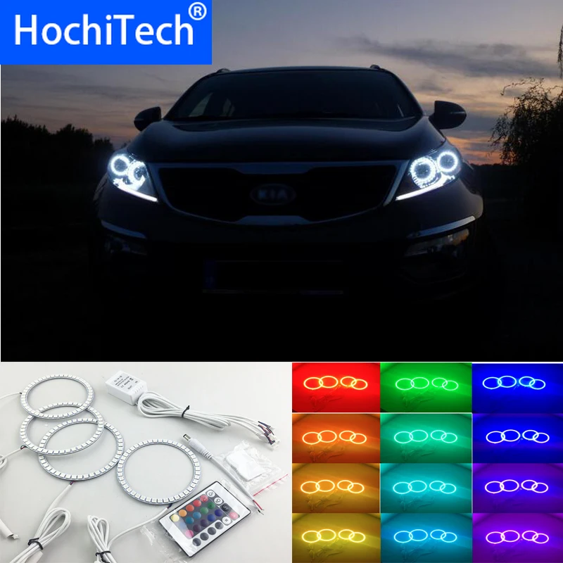 

for kia Sportage 2011 2012 2013 2014 RGB LED headlight rings halo angel demon eyes with remote controller