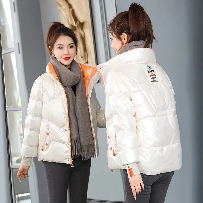 Winter Female Parka Nice Pop cotton-padded Jacket stand-up Collar Short Down Jacket Loose Korean Thick Padded Cotton Jacket Coat