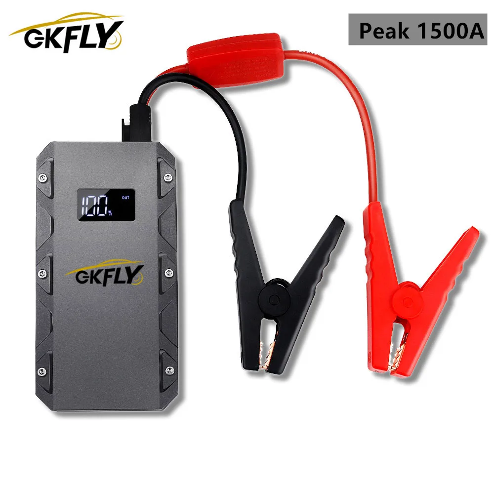 GKFLY Multi-function 1500A Starting Device 12V Car Jump Starter Power Bank Car Charger For Car Battery Booster Buster