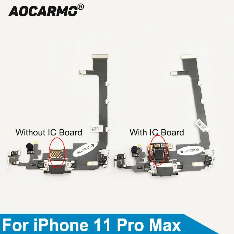

Зарядный USB-порт Aocarmo для iPhone 11 Pro Max, док-разъем для микрофона, разъем для наушников, гибкий кабель с платой ИС для ремонта