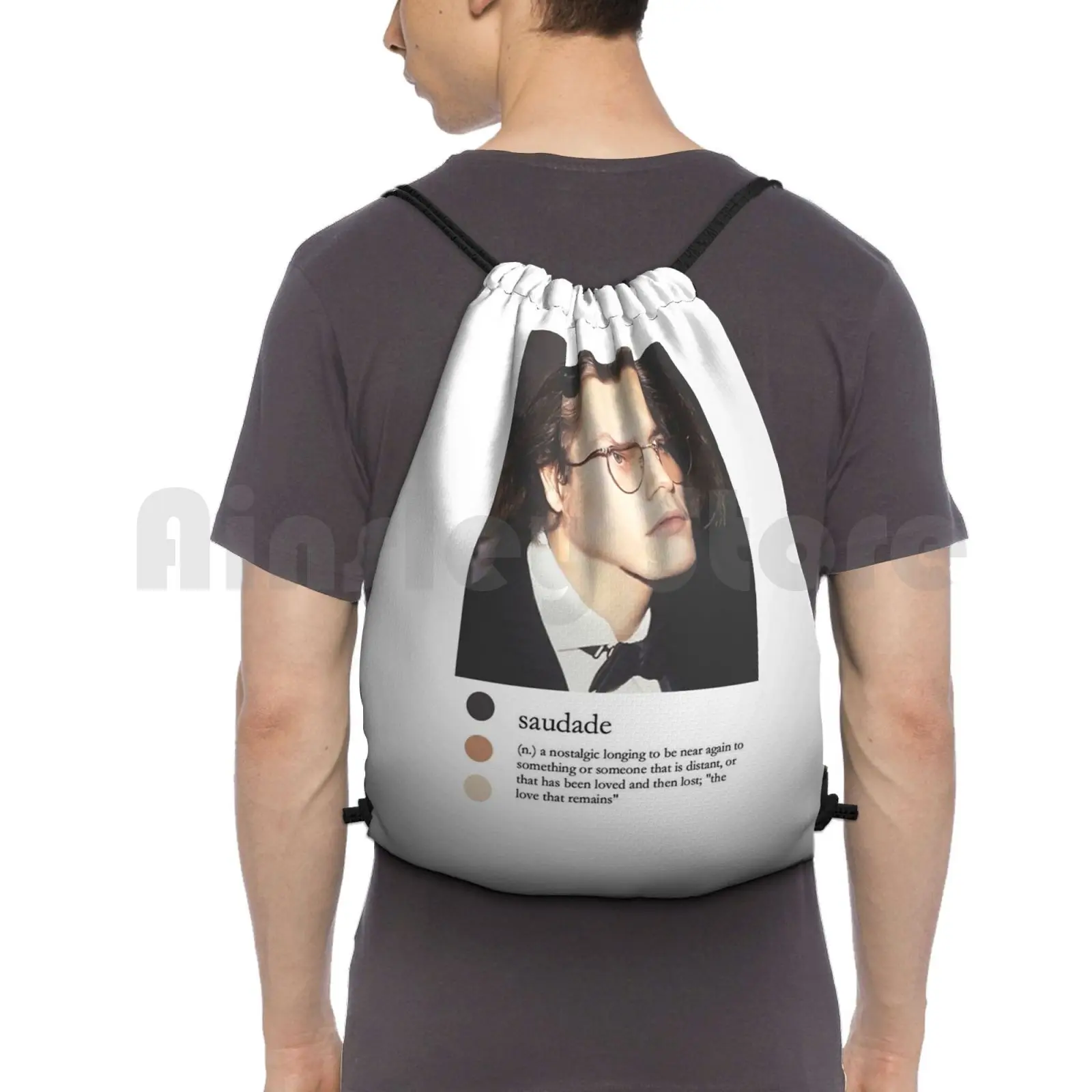 

River Phoenix ( Saudade ) Backpack Drawstring Bags Gym Bag Waterproof River Phoenix River Phoenix 80s 90s Actor Hollywood