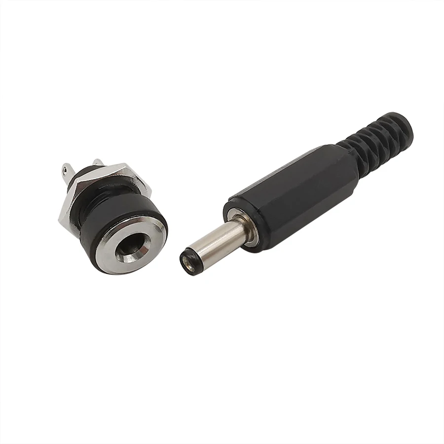 5Pairs DC 3.5 x 1.3mm DC Power Male Female Jack Nut Panel Mount Solder Wire Connectors 3.5mm x 1.3mm DC Plug Socket Connector