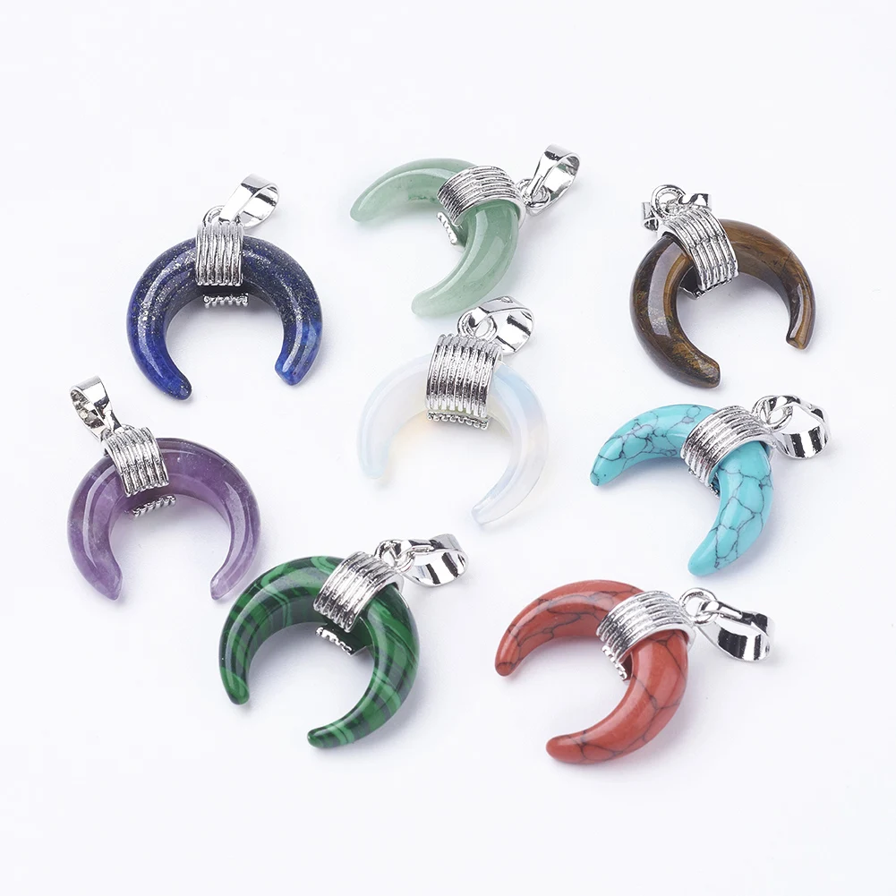 

10 шт. натуральные камни зеленый авантюрин тигровый глаз Луна Подвески для изготовления ювелирных изделий своими руками ожерелье аксессуар...