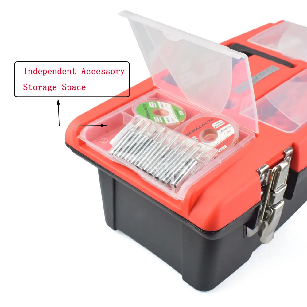 NEWACALOX Double-layer Tool Box Portable Multi-function Repair Tool Household Thickening Large Hardware Storage Box