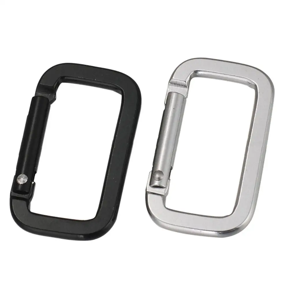 Aluminum Alloy Square  Locking  Carabiner Screw Lock Hanging Hook Buckle Keychain For Outdoor Camping Hiking