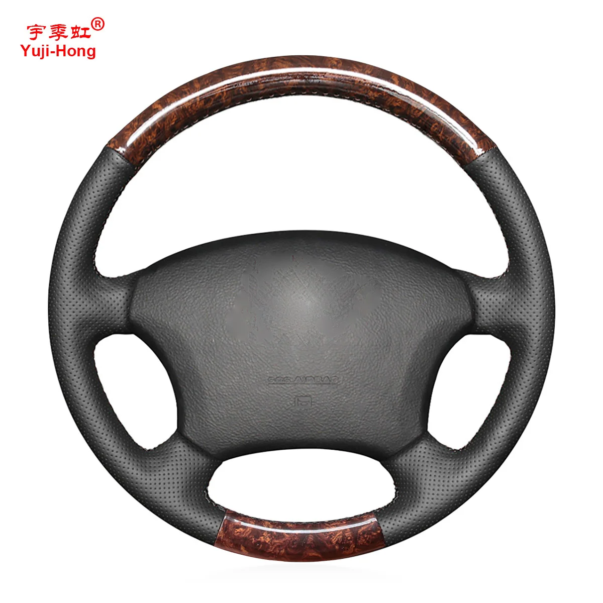 

Yuji-Hong Black Artificial Leather Car Steering Wheel Covers Case for Toyota Prado 2004-2006 Land Cruiser 2006 LC120 etc..