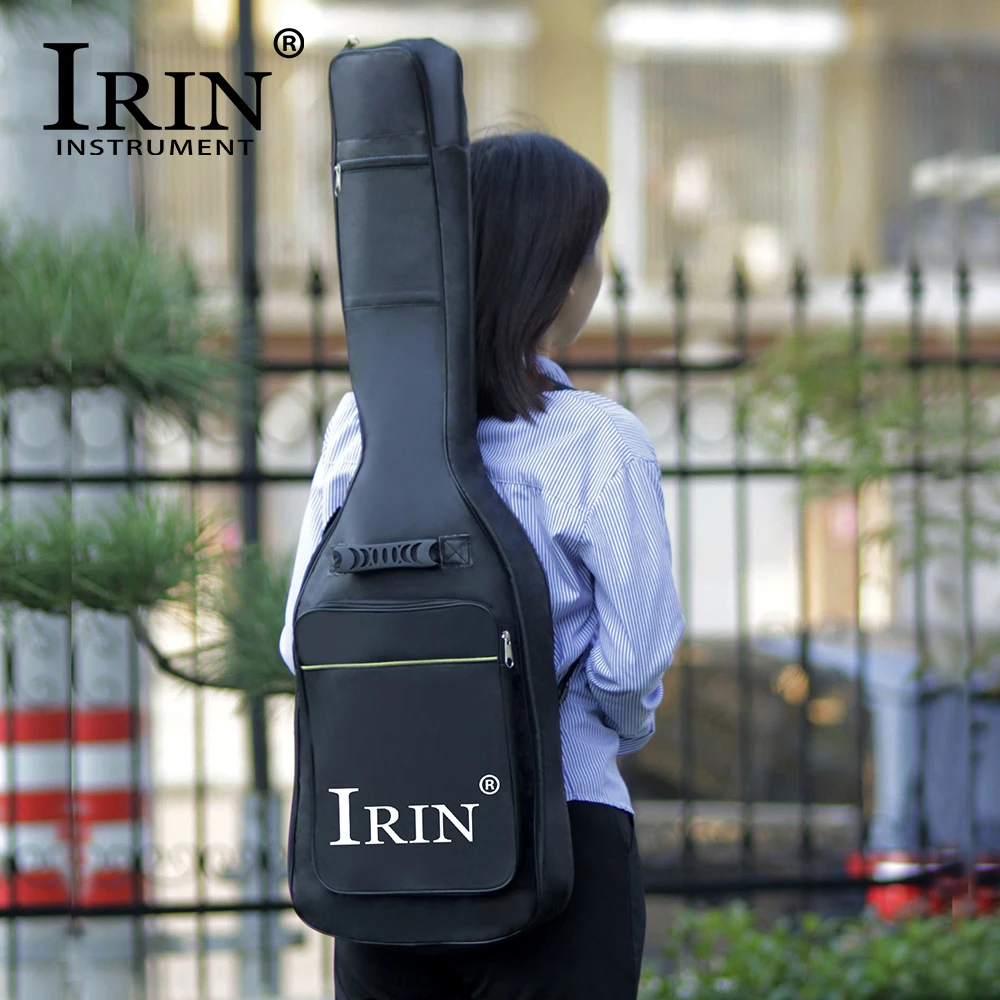 IRIN Waterproof Guitar Case Double Strap Padded Black Electric Guitar Gig Bag Backpack Shoulder Straps Guitar Parts Accessories