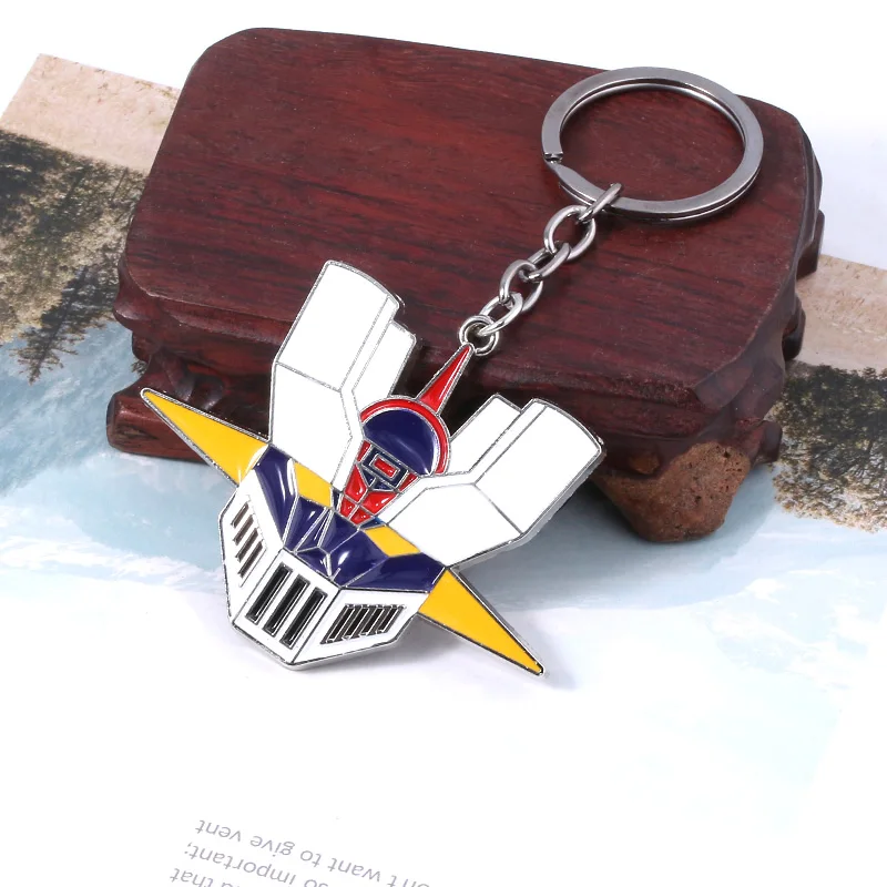 Anime Mazinger Z Keychain UFO Robot Grendizer Logo Key Chain for Men Car Keyring Jewelry Accessories