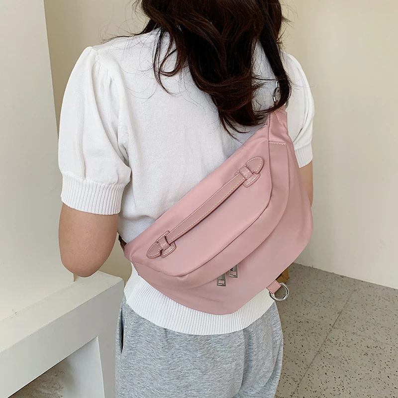 Fashion Chain Fanny Pack Banana Waist Bag New Brand Belt Bag Women Waist Pack Nylon Chest Bag Belly Bag