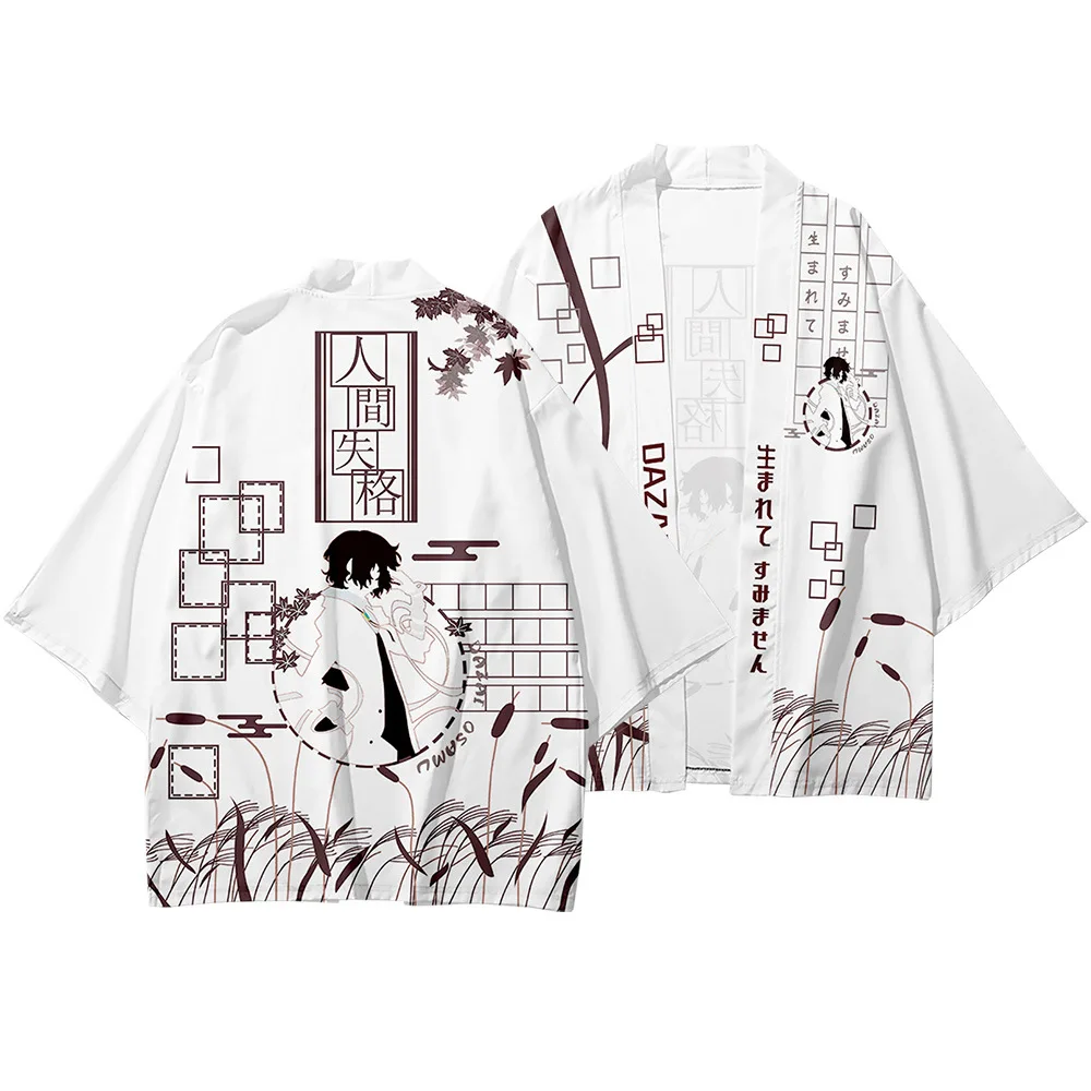 

Plus Size Fashion Beach Japanese Cartoon Anime Kimono Kimetsu No Yaiba Robe Cardigan Men Shirts Yukata Haori Women's Clothing