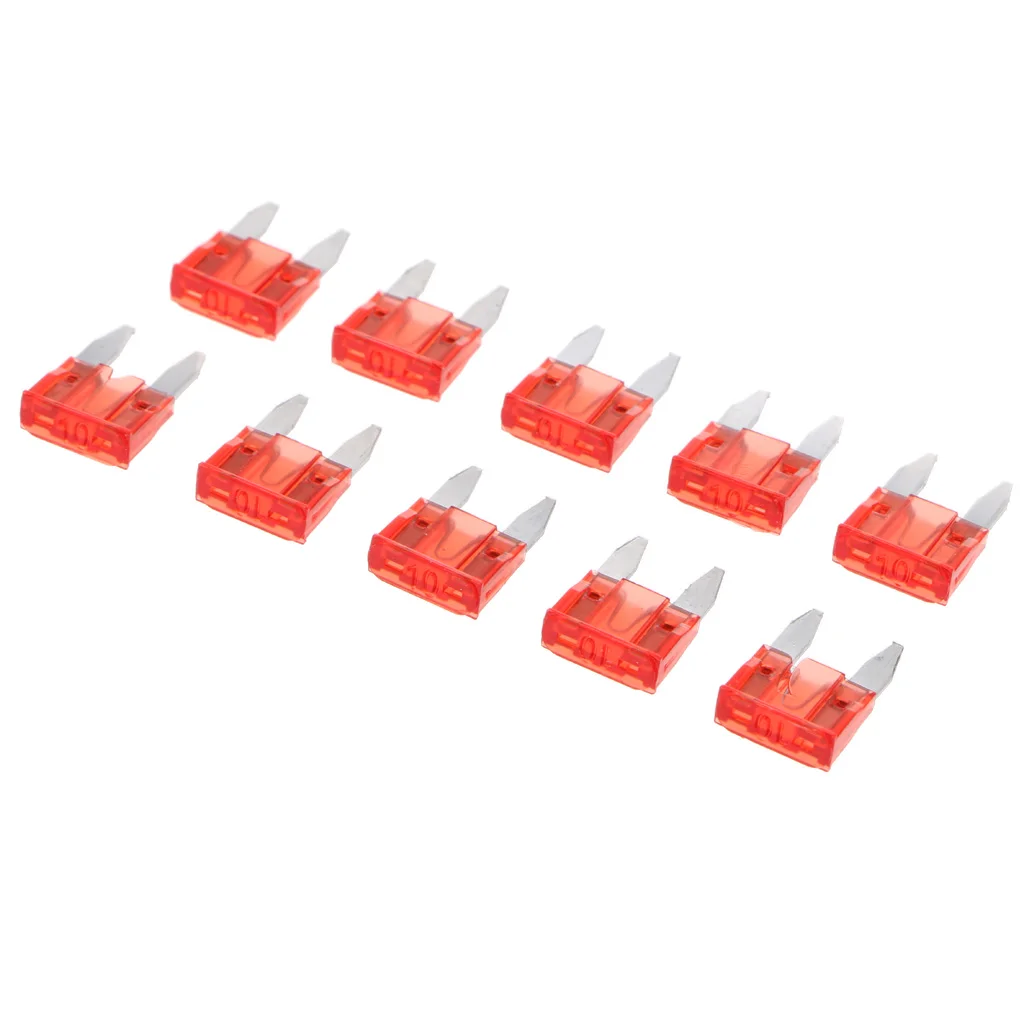 10 Pieces Mini 10A Blade Fuse Red for Auto Car Truck Replacement