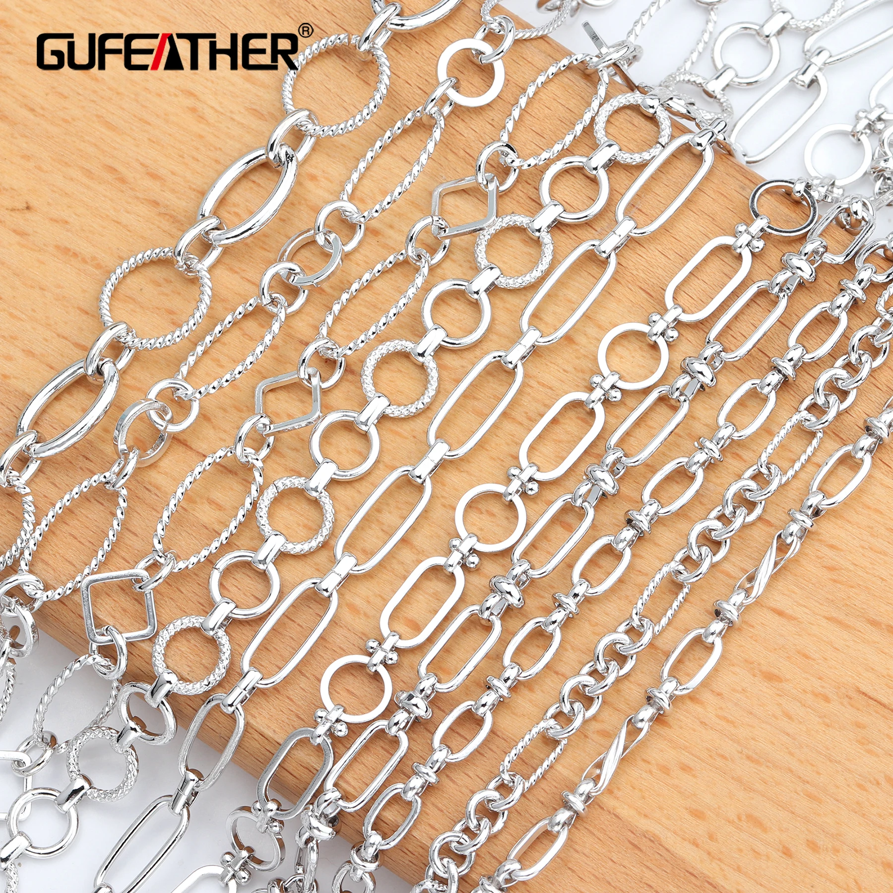 

GUFEATHER C61,jewelry accessories,copper chain,rhodium plated,pass REACH,nickel free,diy chain necklace,jewelry making,1m/lot