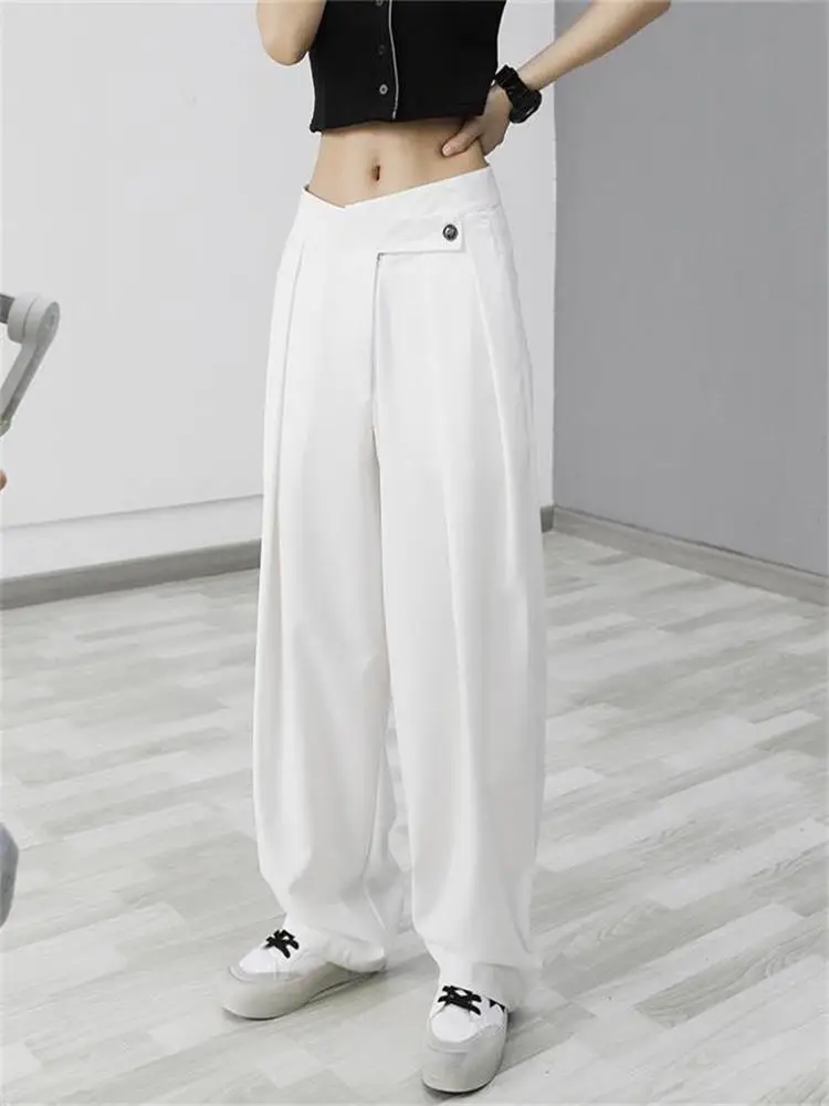 

Ladies Straight Tube Suit Pants Spring And Summer New Personality Loose Fashion Trend Large Size Pendant Sense Of Leisure Pants