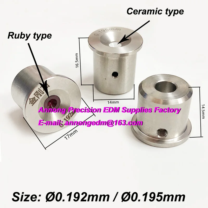 AgieCharmilles FW1 Wire Guide Ø0.192, Ø0.195, Ø0.20MM (Ceramic type or Ruby type) for Medium Speed 387017367, 387.017.367