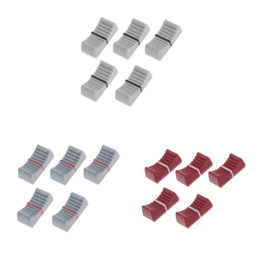 5x Knob Caps Slide Potentiometer Mixer Fader Cap Red/Dark Gray/Light Gray