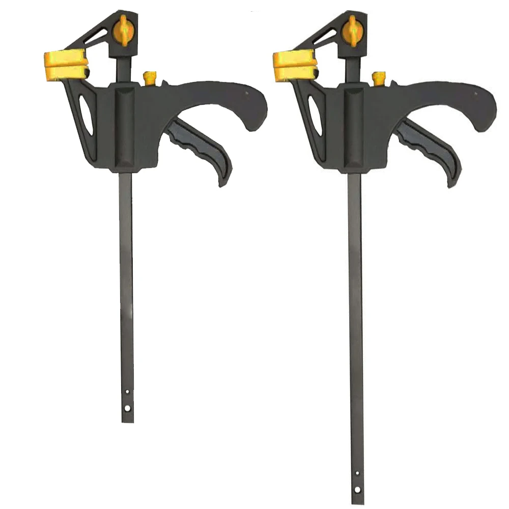 2Pcs 6inch OR 4inch yellow Woodworking Work Bar F Clamp Clip Set Hard Grip Quick Ratchet Release DIY Carpentry Hand Tool Gadget image 4