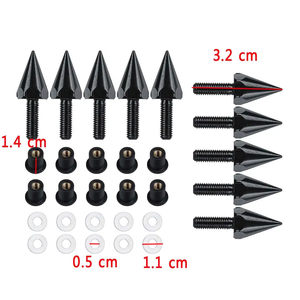 10pcs/set CNC Screw Mounting Nuts Fairing Screws Bolts Windscreen E-Bike Motorcycle Motorbike Windshield Bolts Kit