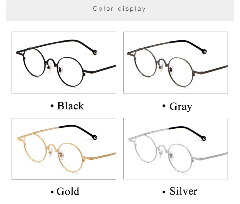 BCLEAR 2021 Neu eingetroffen: Retro-Brille mit kleinem, rundem Rahmen aus reinem Titan für Kurzsichtigkeit, Herrenmode, ultraleichte Herrenbrille – Detail 6