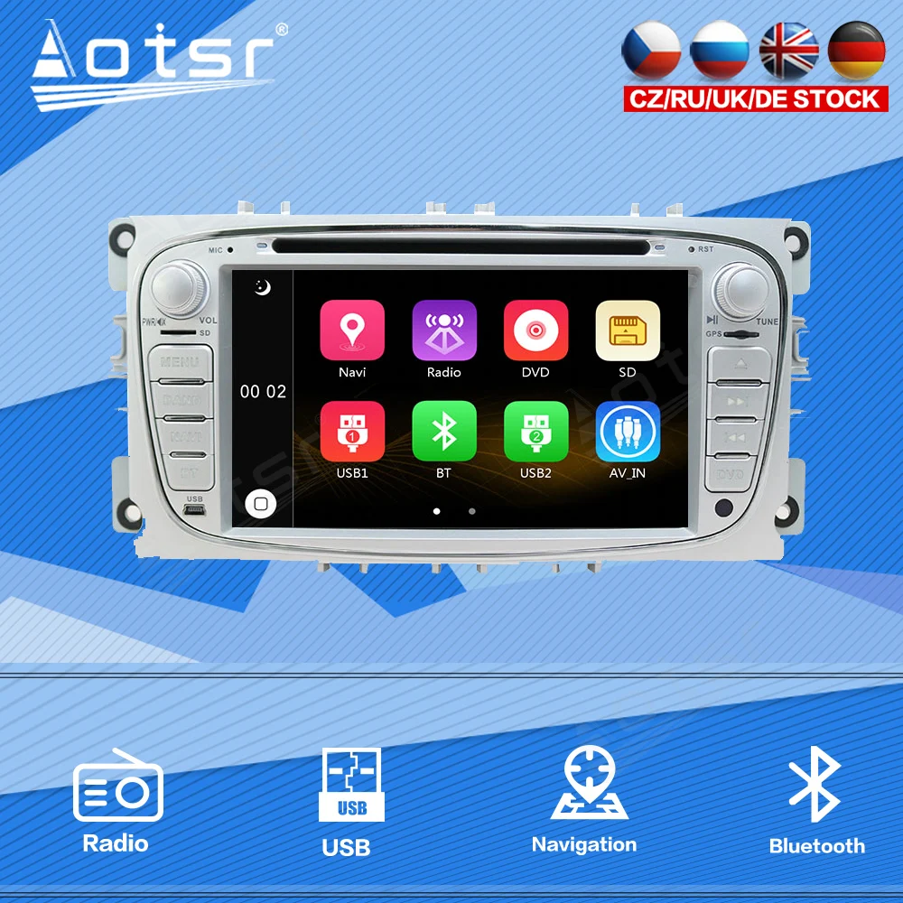 For Ford Focus S-Max Mondeo Galaxy Car Radio Multimedia Player Stereo Audio GPS 2 din Head Unit Vertical Touch Screen Windows Ce