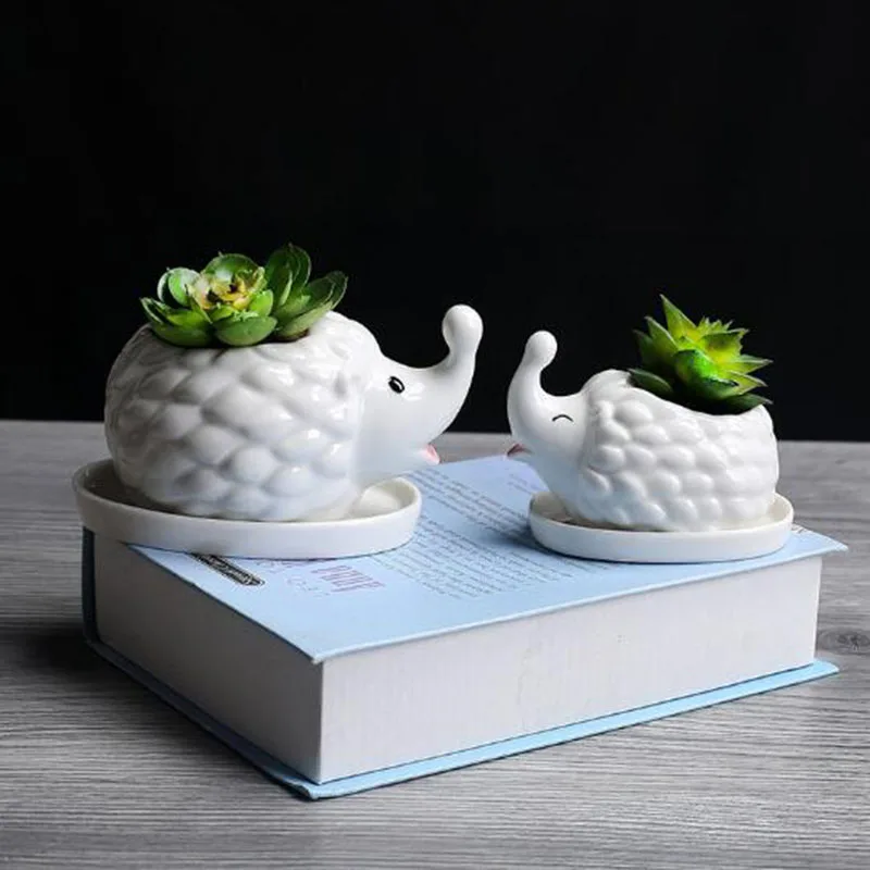 Creative Hedgehog Animal Flowerpot Succulent Plant Pot Ceramic Home Garden Vase Balcony Decor Desktop Ornaments