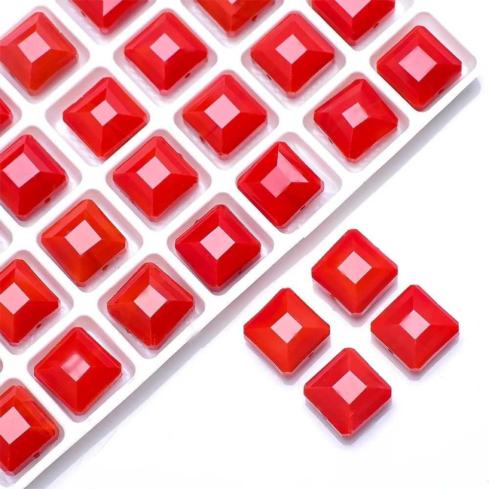 20Pcs/Lot Faceted Glass Square Beads 14mm Austrian Crystal Pendants For DIY Making Charms Bracelet Necklace Jewelry Accessories
