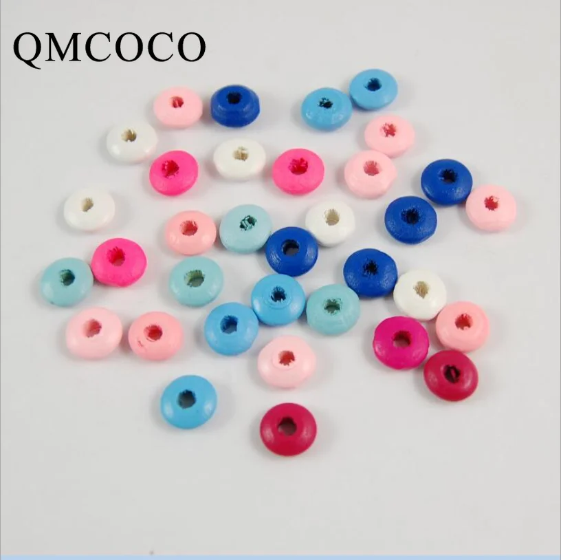 

DIY 100Pcs/Pack Colorful Abacus Oval Wooden Beads Custom Environmentally Jewelry Baby Children's Educational Toys Accessories