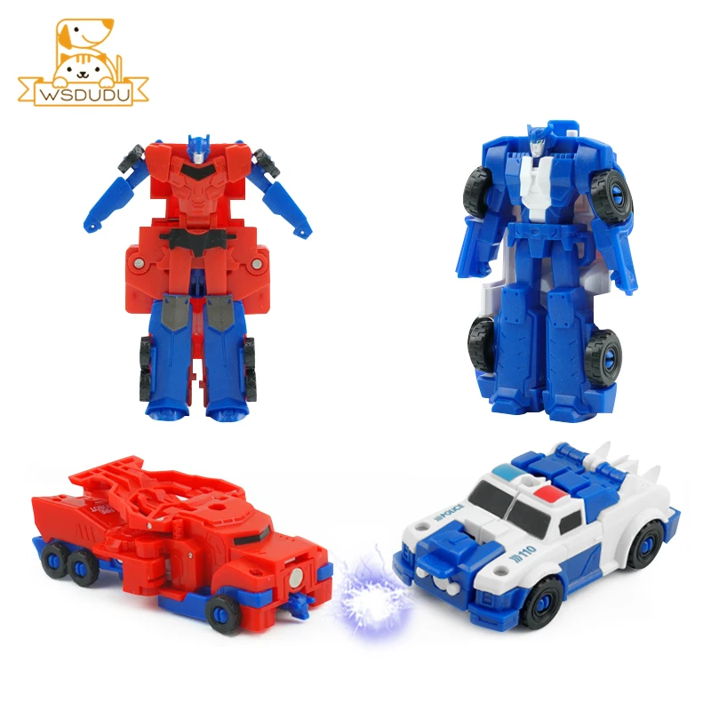 2 in 1 Optimus Prime Cool Magnetic Robot Car Transformation Action Figures Toys Deformed Auto Figurine Decor Model Boy Kid Gifts