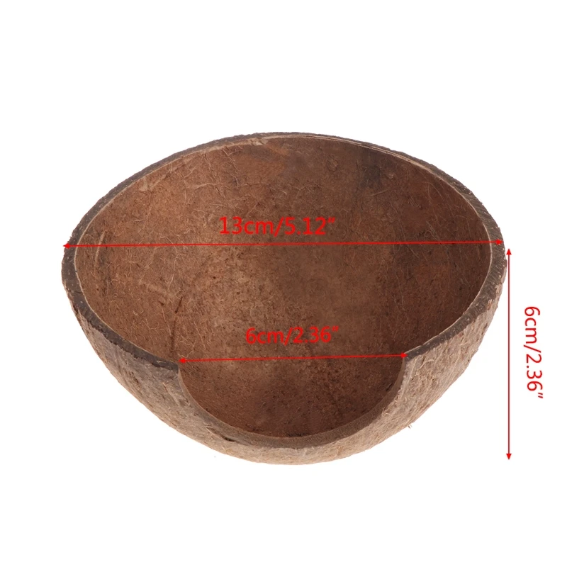 Reptile Hide Habitat Natural Coconut Shell Lizard Spider Small Animal Cave House