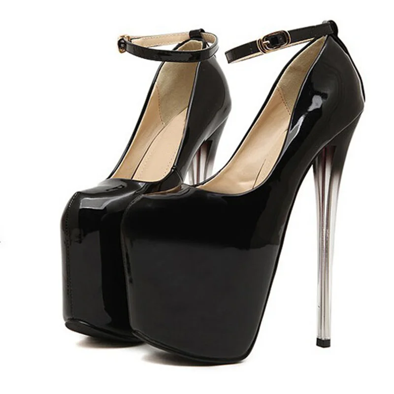 Fashion women shoes patent leather peep toe pumps 19cm high heels spring summer ladies shoes platform women\'s shoes WSH2601