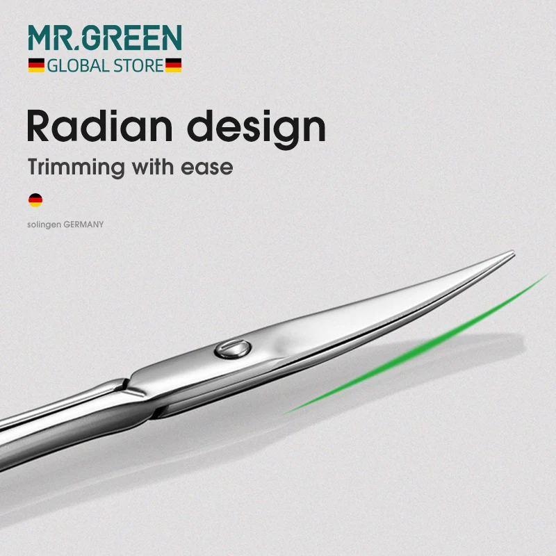 MR.GREEN Stainless Steel Makeup Scissor Eyebrow Eyelashes Nose Hair Trim Scissor Sharp Ponit Curve Tip Small Eyebrow Scissor