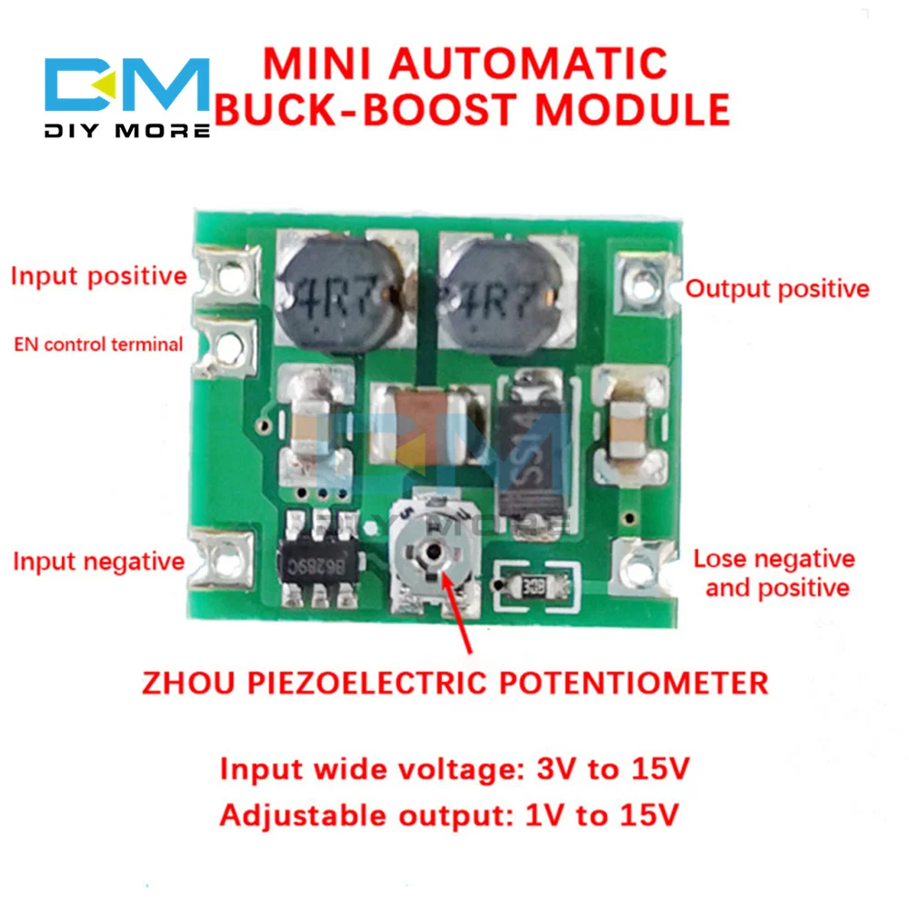 diymore DC-DC buck-boost Converter module 3V~15V to 1V~15V 5V 6V 9V 12V 700ma/5W Automatic Adjustment Step Down/UP Power Voltage