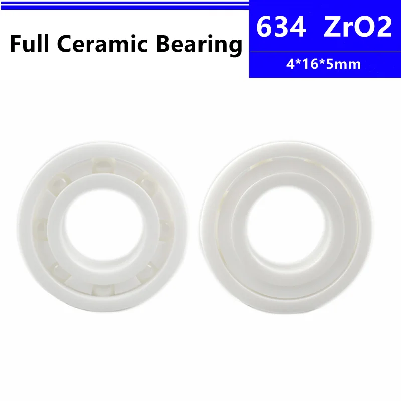 4pcs/10pcs ZrO2 Ceramic bearing 634 4*16*5mm Zirconia Full Ceramic Ball Bearings 4x16x5 mm