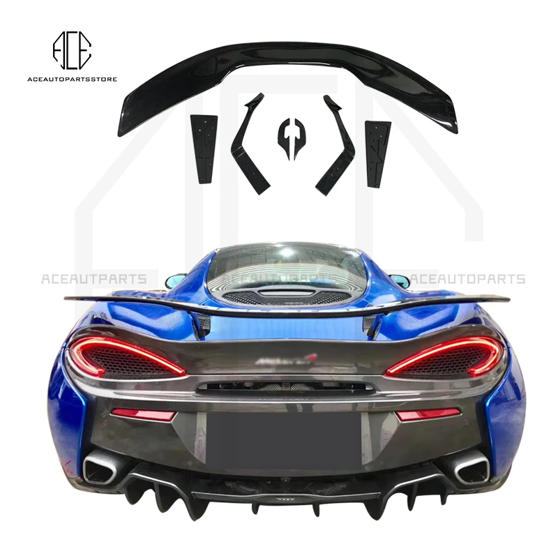 For McLaren 540 570s 570 GT 2016 2017 2018 2019 2020 2021 2022 High Quality Real Carbon Fiber Car Rear Wing Trunk Lip Spoiler