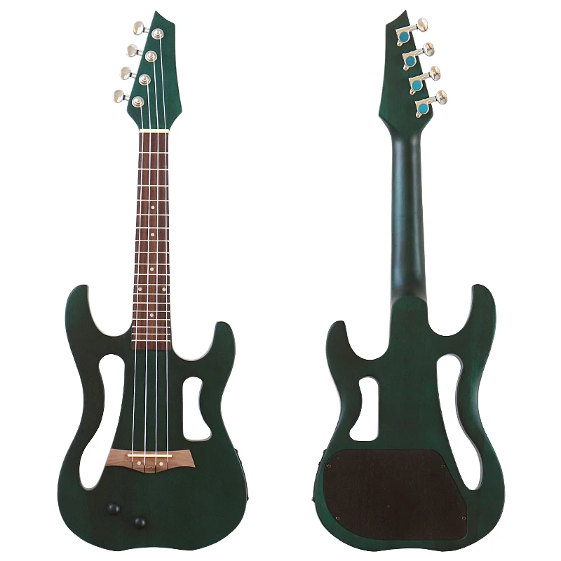 Electric Ukelele 26 Inch Ukelele Silent Ukelele Matte Finish Green Red Naturan Color Silent Guitar 4 String guitar