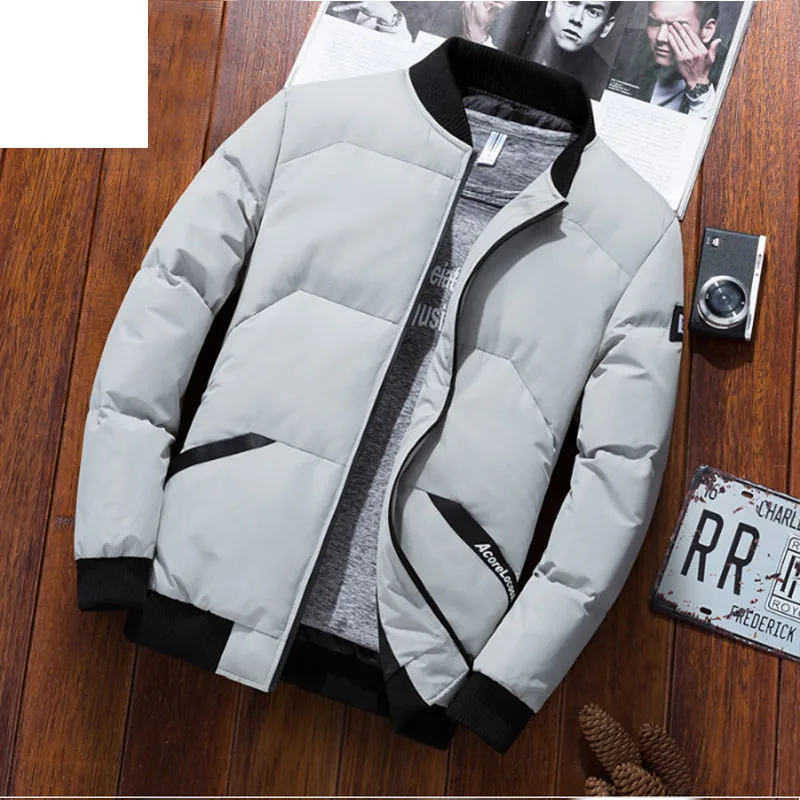 Moda masculina jaquetas de pato branco hig qualidade quente negócio roupas de inverno casaco casual masculino parka sobretudo cinza preto marinho