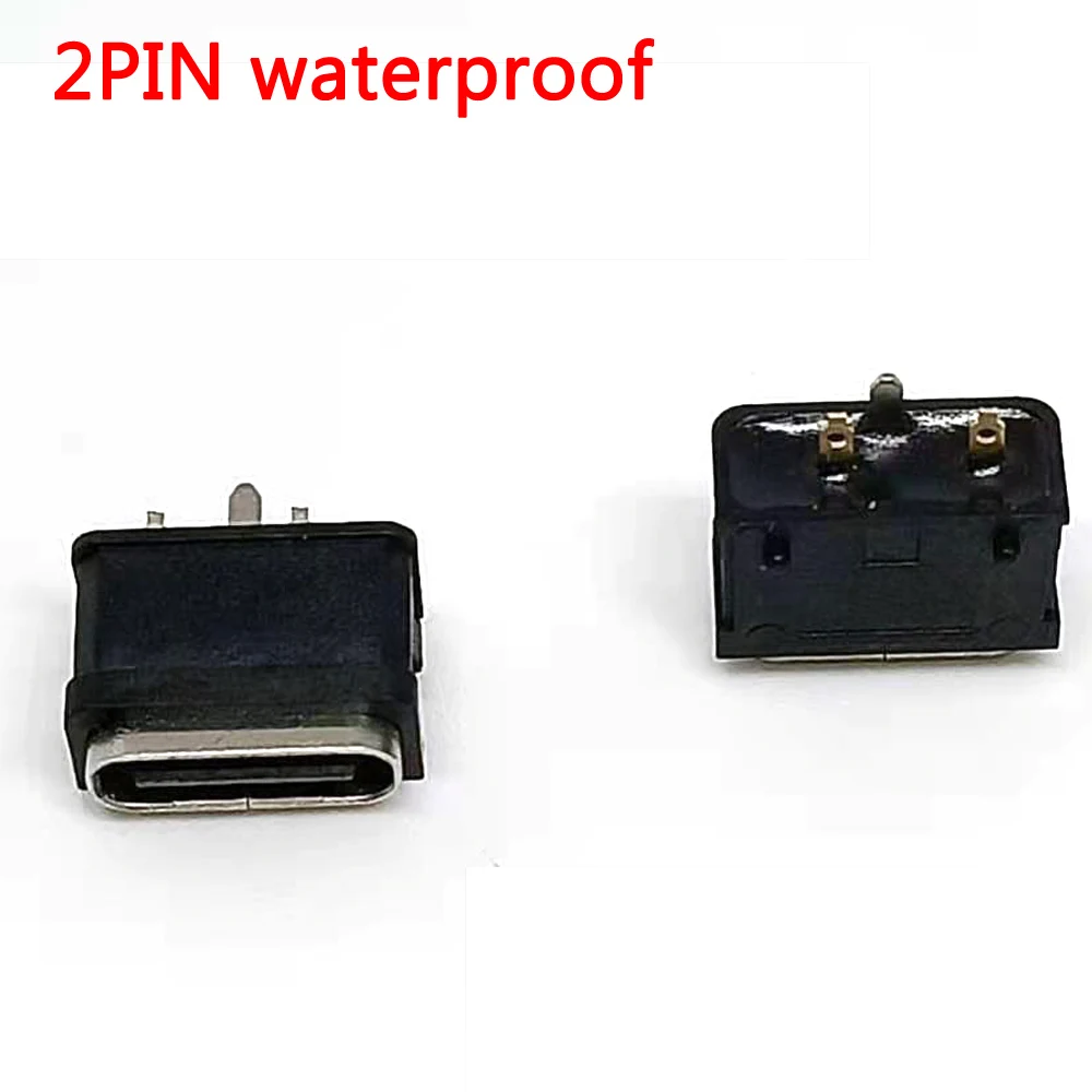 20pc TYPE-C 2Pin Waterproof  Female With Positioning Column Socket Port Charge Interface 180 degree DIP (A12B12/A4/B4) Connector