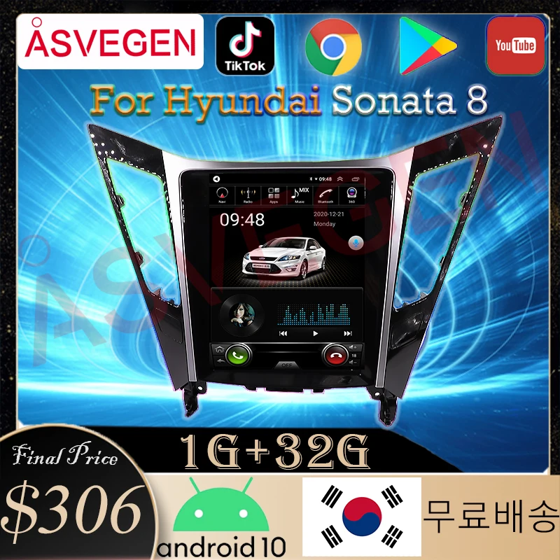 

NEW Android 10 Car Multimedia Players GPS Navigation Vehicle vertical screen Navigator For Hyundai Sonata 2012-2018 stereo radio