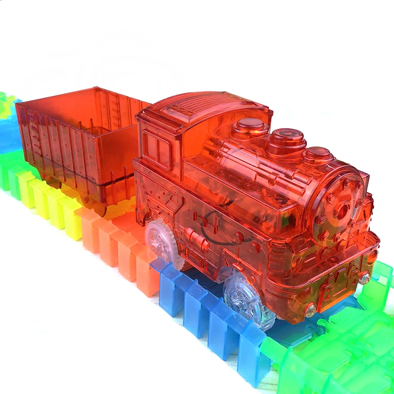 Electric Rail Train Assembled Luminous Rail Car DIY Ever-changing Children's Roller Coaster Boy Educational Toy L003