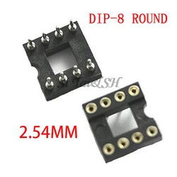 20pcs DIP-8 Round Hole 8 Pins 2.54MM DIP DIP8 IC Sockets Adaptor Solder Type 8 PIN IC Connector