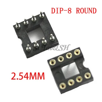 20Pcs DIP-8รอบหลุม8 Pins 2.54MM DIP DIP8 IC Socketsอะแดปเตอร์ประเภท8 PIN IC Connector