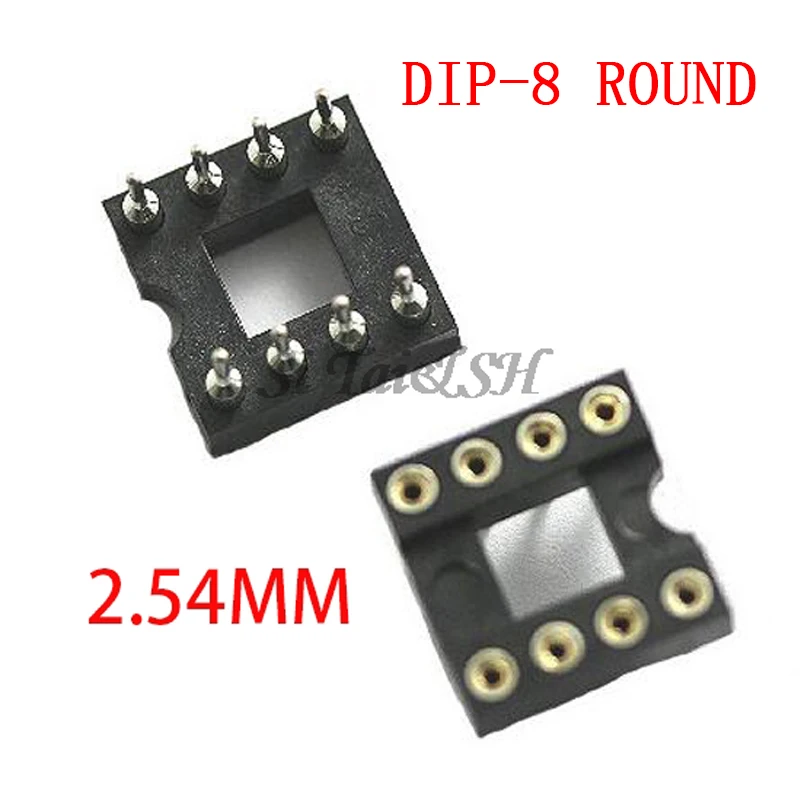 20 sztuk DIP-8 okrągły otwór 8 pinów 2.54MM DIP DIP8 IC adapter do gniazd typ lutowania 8 pinowe złącze IC