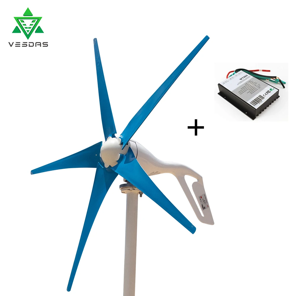 

High Quality Wind Turbine Generator 400W Small Mini Windmill Wind Blade Controller Land Charge Generator