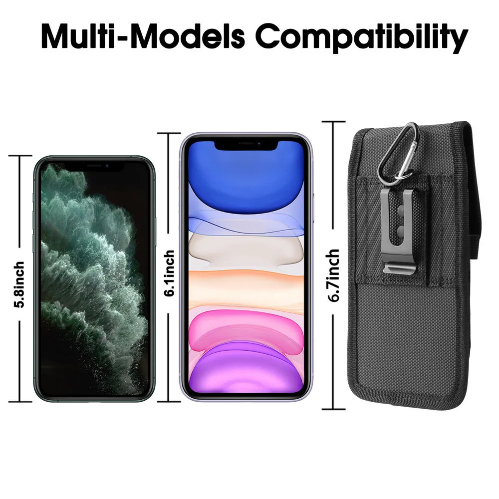 For iPhone 12 11 Pro X Max 6 6s 7 8 Plus Vertical Mobile Phone Bags Case Holster Pouch Wallet With Belt Clip Smartphone Waist Ba