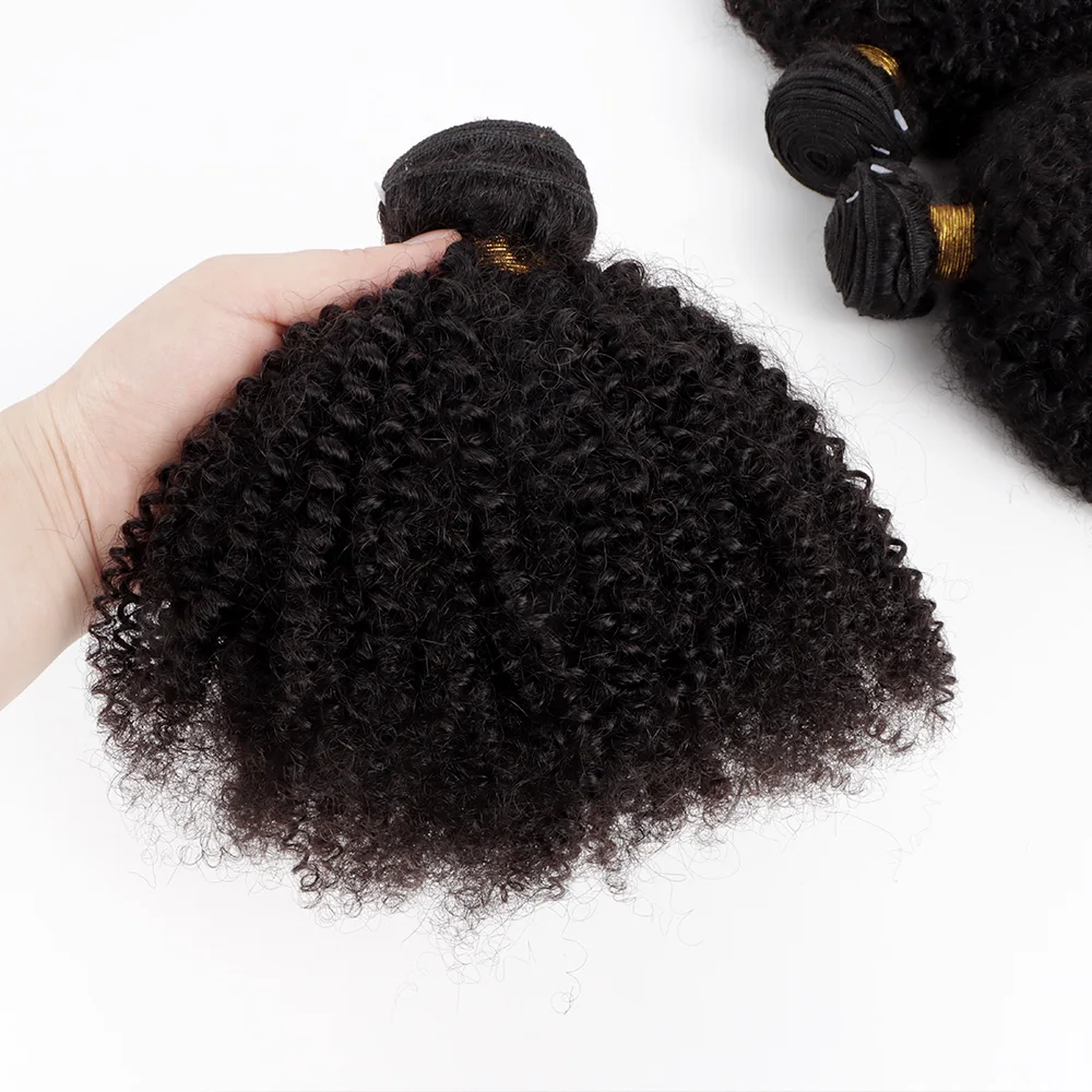 Vasto afro kinky cabelo encaracolado pacotes 100 extensão do cabelo humano remy 8-30 Polegada cor preta natural