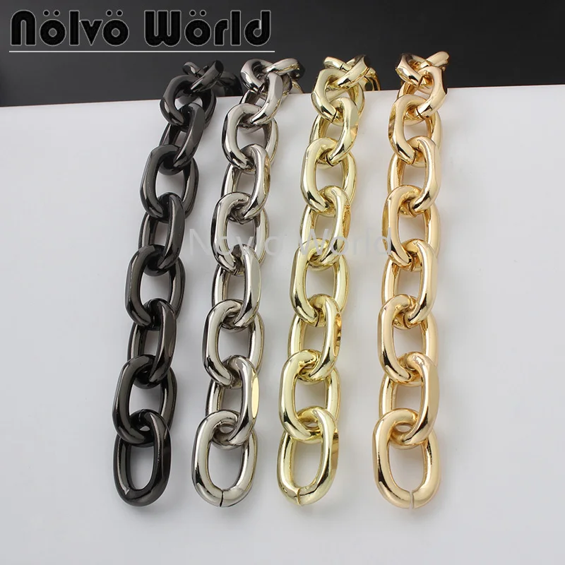 1-5-10 meters 4 colors 4.5mm thick 25*16mm aluminum meterial polished chains for woman handbag purse accessories