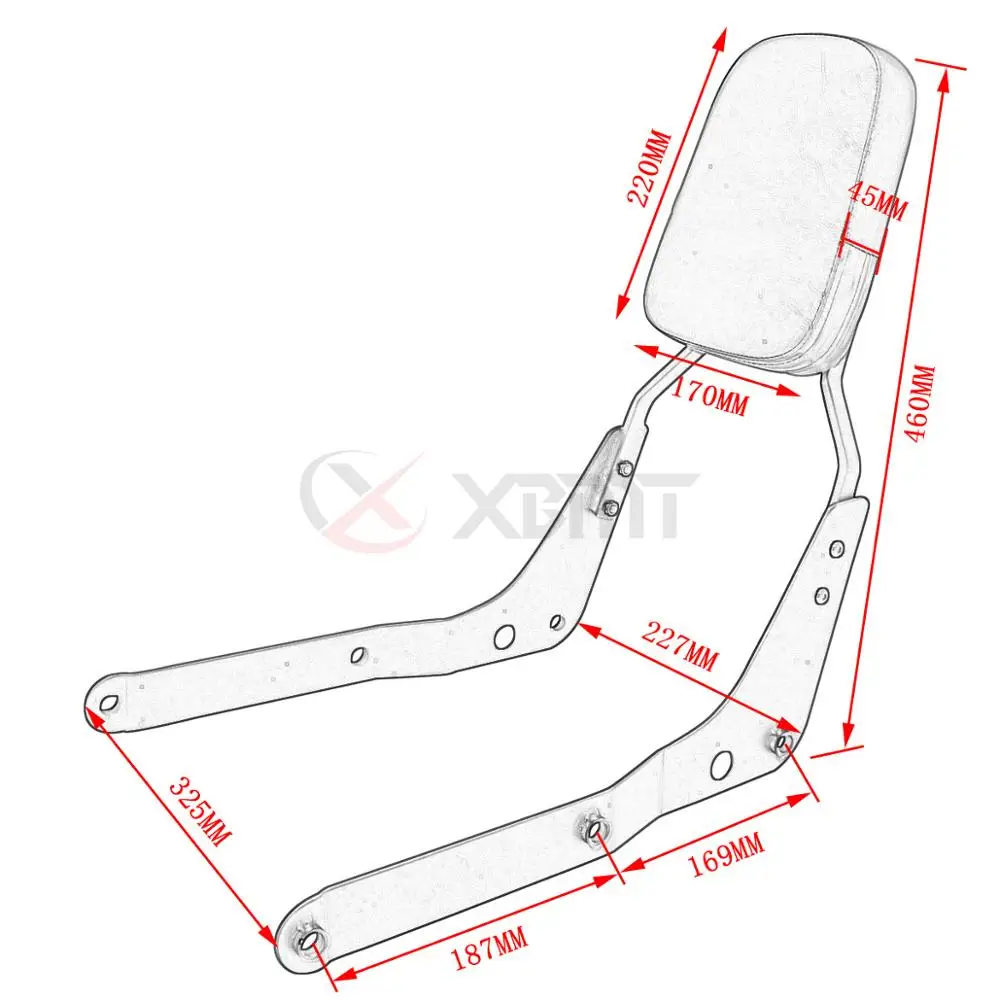Motorcycle Backrest Sissy Bar For Honda Shadow Aero 750 VT750 VT750C 2004-2022 2005 2006 2007 2008 2009 2010 2011 2012 2013 2014