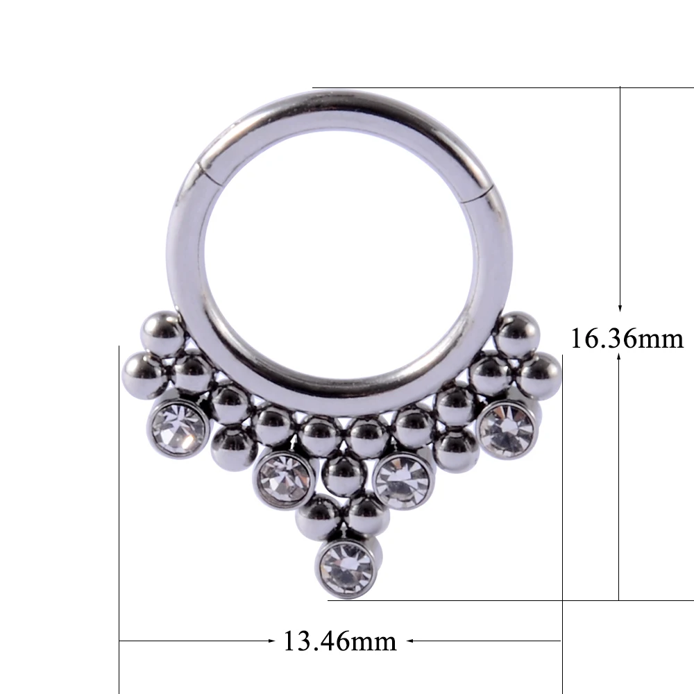 More Styles Surgical Steel Ear Helix Cartilage Daith Rings Opal Hinged Segment Septum Clicker Nose Ring Women Piercing Jewelry