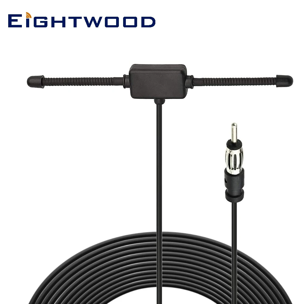 Eightwood Hidden Adhesive Mount AM FM Radio Antenna Motorola DIN Plug-Vehicle Truck SUV Radio Stereo Head Unit Receiver Tuner